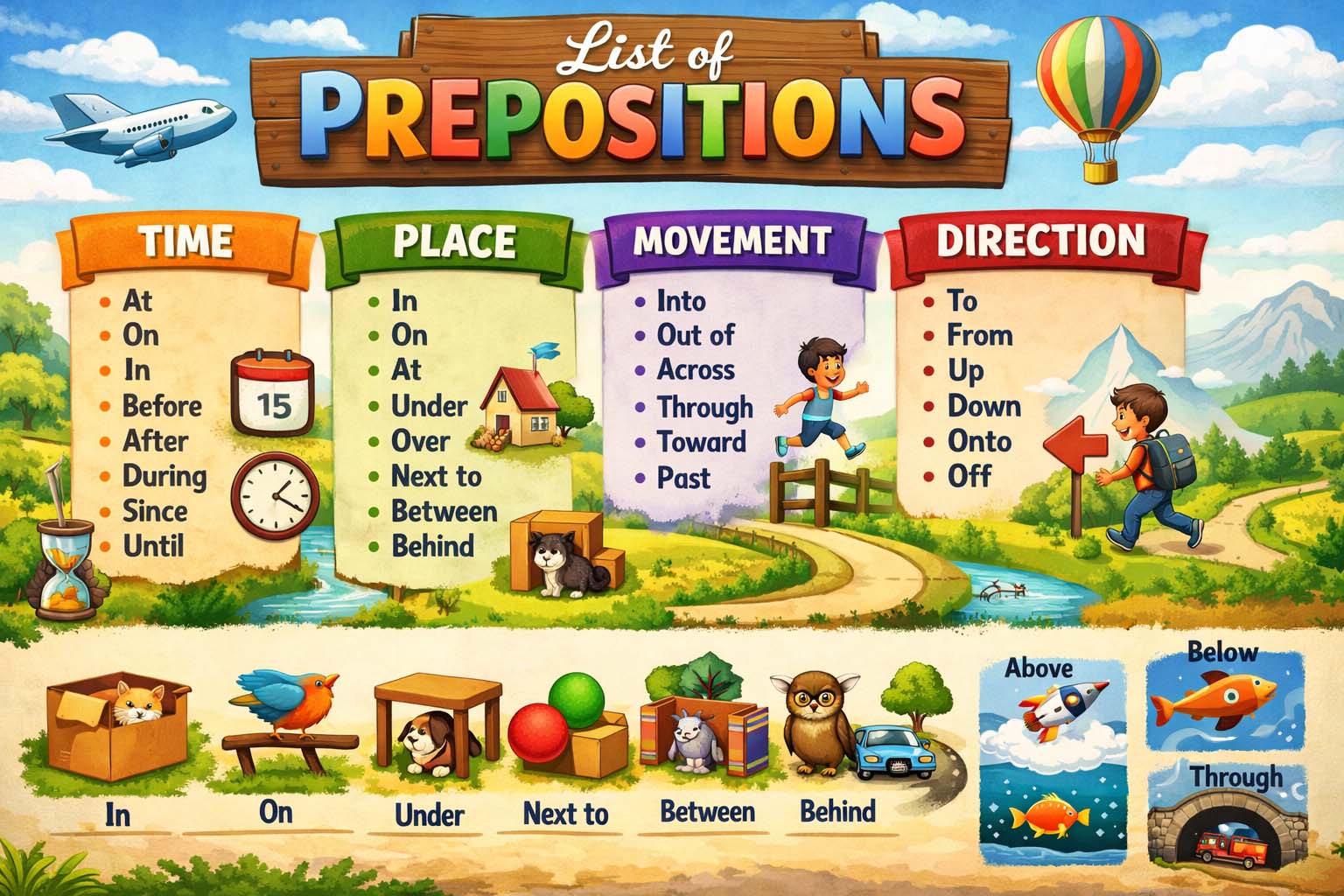 List of Prepositions