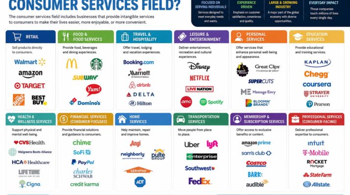 what companies are in the consumer services field