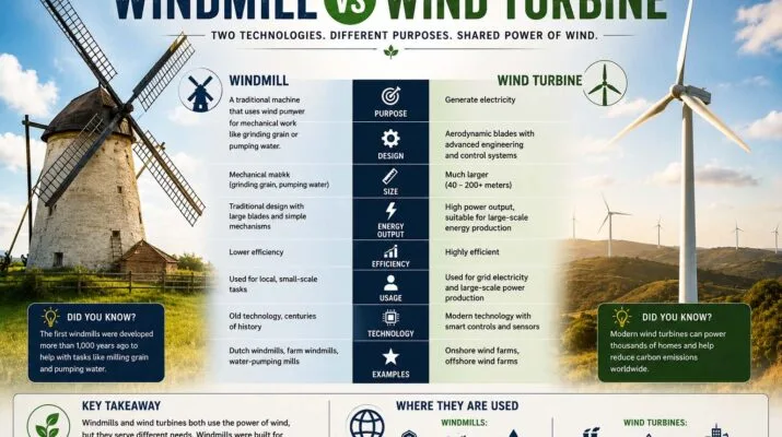 windmill vs wind turbine