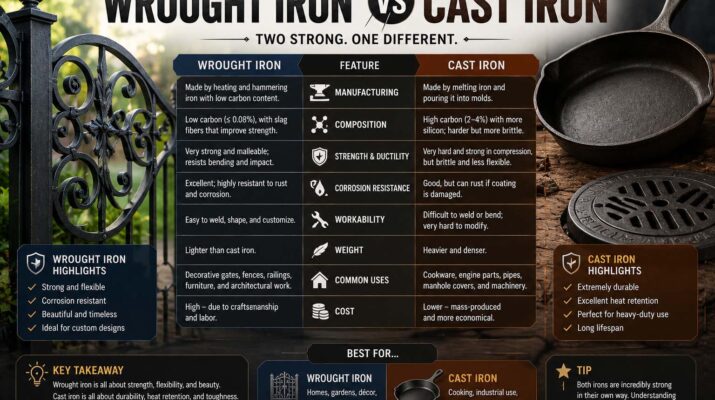 wrought iron vs cast iron