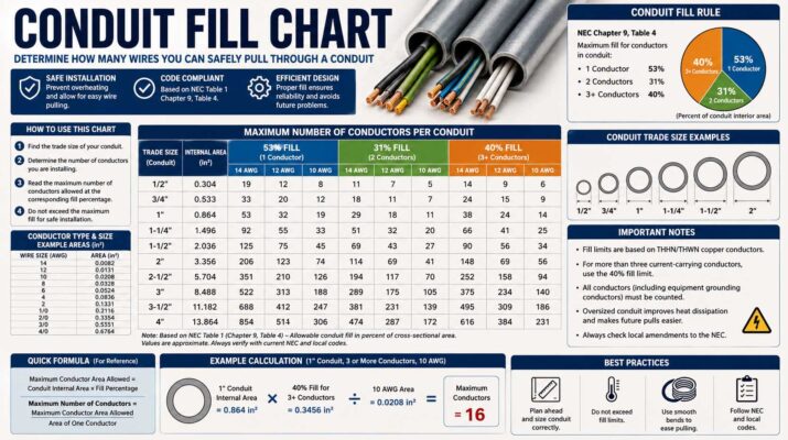conduit fill chart