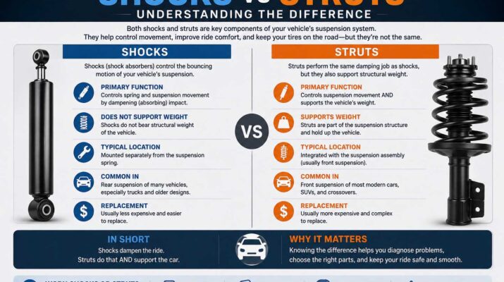difference between shocks and struts